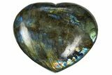 Flashy Polished Labradorite Heart - Madagascar #327249-1
